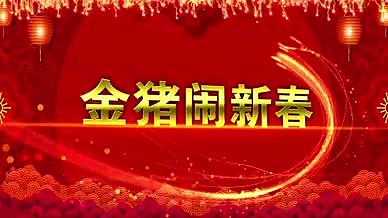 2019红色喜庆的金猪闹新春AE模板视频的预览图